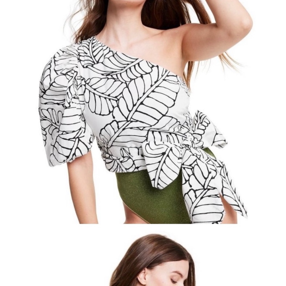 Target x Fe Noelle Top ballon sleeves size 16 leaf print - Picture 12 of 15